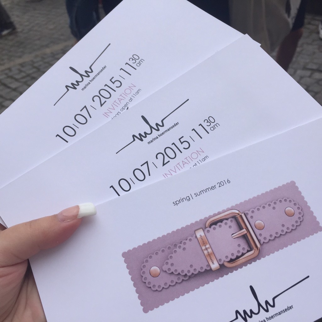 Einladung zur Runway Show von Marina Hoermanseder auf der Mercedes-Benz Fashion Week SS 2016