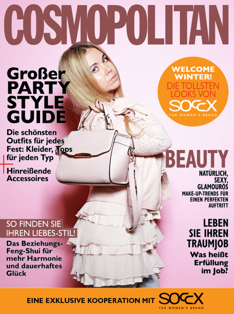 Nadine Trompka beim Shooting für Soccx und Cosmopolitan