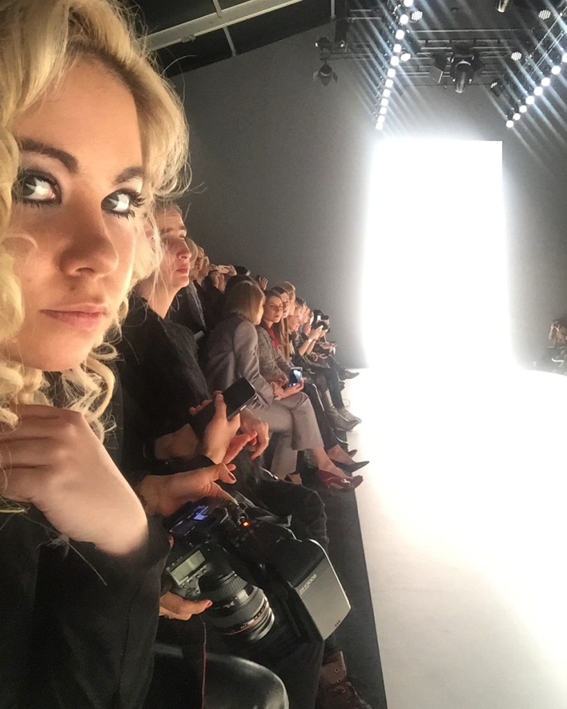 Nadine Trompka in der Front Row bei Sportalm bei der Mercedes-Benz Fashion Week Autumn/Winter 2016